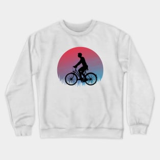 Cycle background sunset vintage retro style Crewneck Sweatshirt